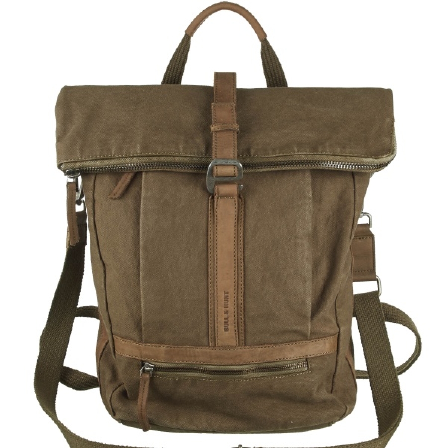 ROLLTOP BACKPACK LARGE GREEN CANVAS